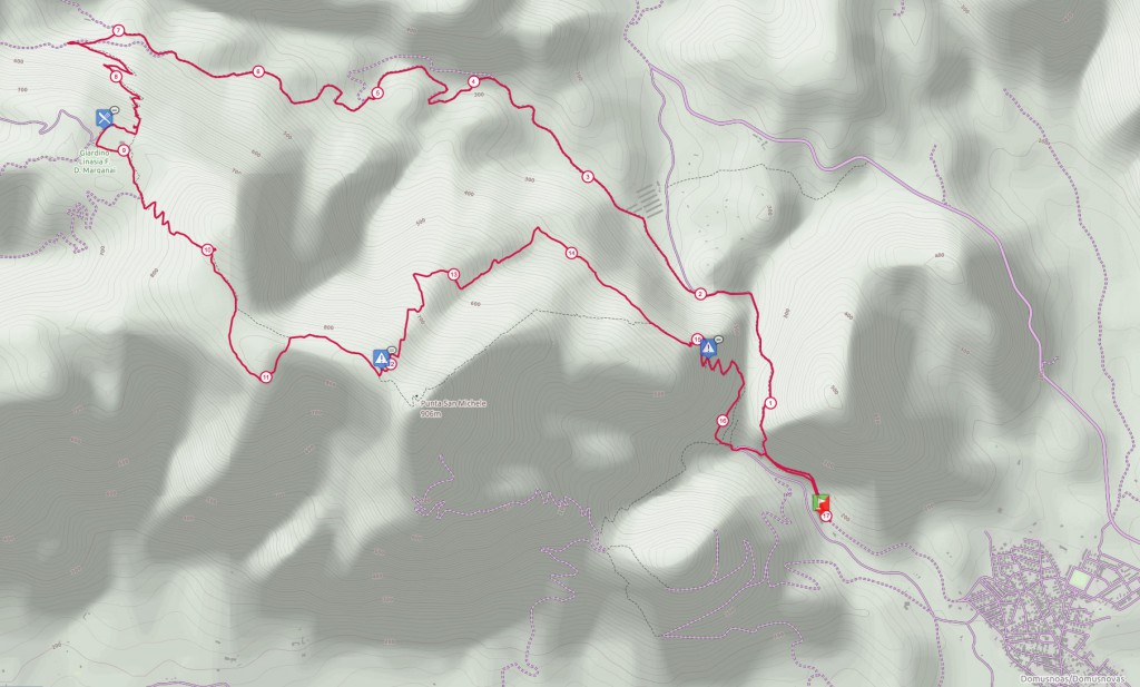 Mappa Tral del Marganai 17 Km (un clic per ingrandire l'immagine)